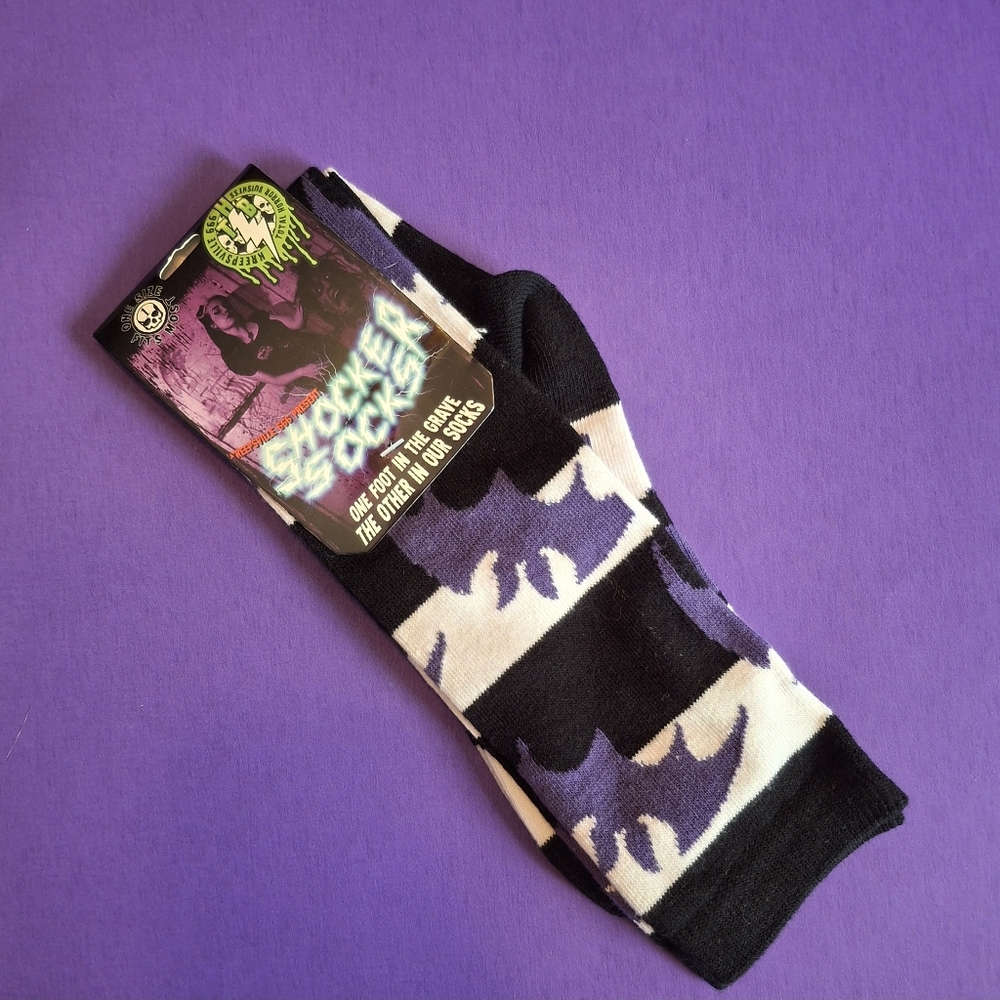 Kreepsville 666 Striped Knee High Bat Socks